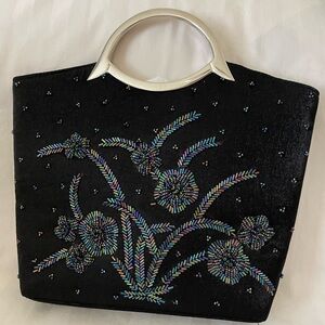 Vintage and rare beaded black bag